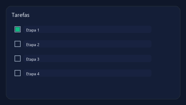 Checklist animado de tarefas